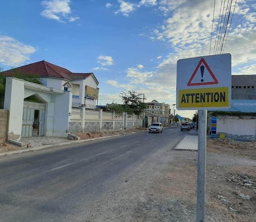 Completed Orruba road in Garowe with new signage