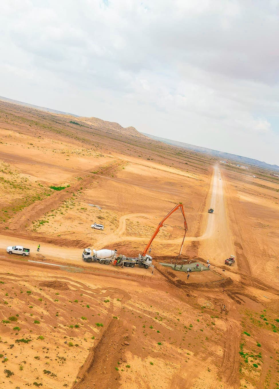 Concrete pump pouring the Irish crossing on the Hoodaale road