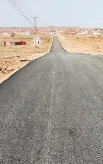 Fresh asphalt on NEC Road, Garowe