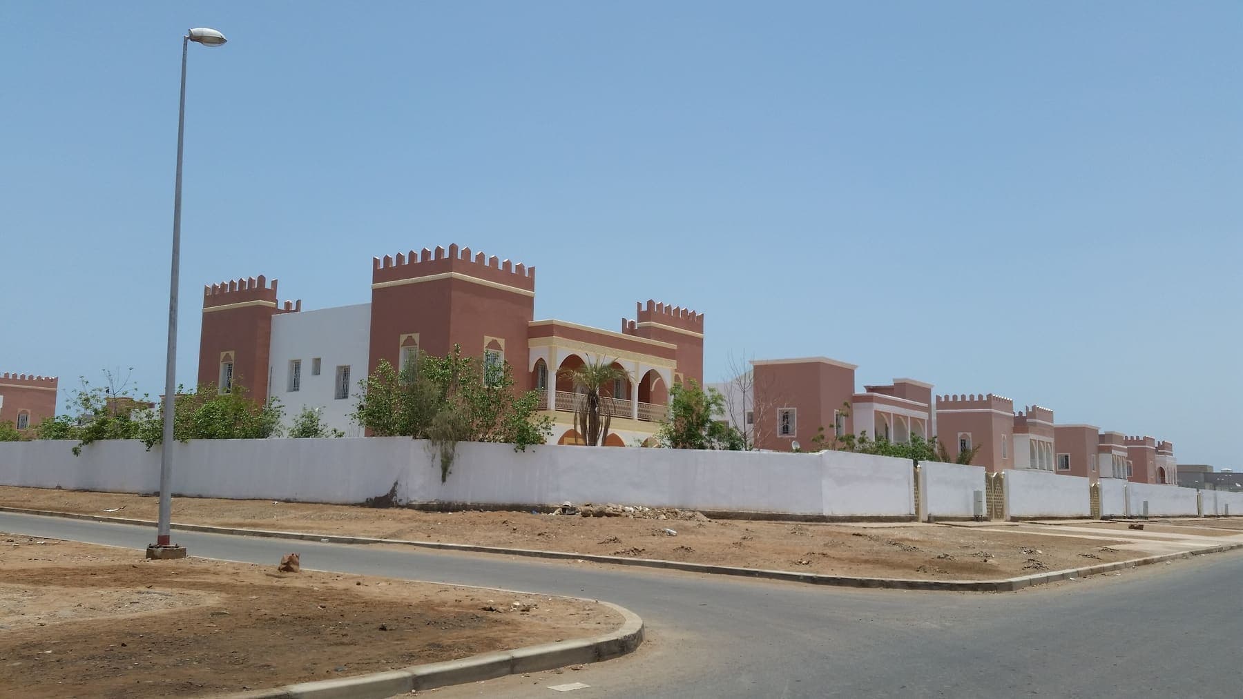 Villas behind a perimeter wall in Haramous, Djibouti